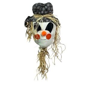 1980s Halloween Scarecrow Head Decor vintage hanging
